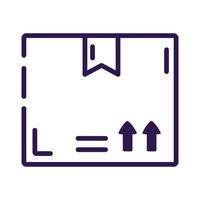 ícone de estilo de linha de entrega de caixa de papelão vetor