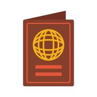 ícone de estilo simples de documento de passaporte vetor