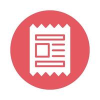 ícone de estilo de bloco de recibo de papel vetor
