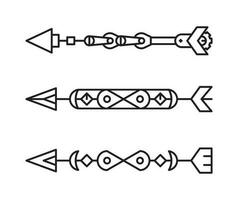 Setas; flechas decoração conjunto vetor linha ilustração