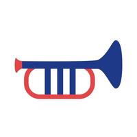 ícone de estilo de silhueta de instrumento de trompete vetor