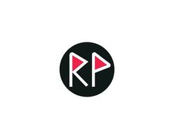 criativo carta rp logotipo Projeto vetor modelo