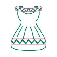 ícone de estilo de linha de terno feminino de cultura mexicana vetor