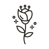 ícone de estilo de linha de flores de rosas do jardim vetor