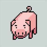 pixel arte ilustração porco. pixelizada porco. Fazenda celeiro porco animal ícone pixelizada para a pixel arte jogos e ícone para local na rede Internet e vídeo jogo. velho escola retrô. vetor