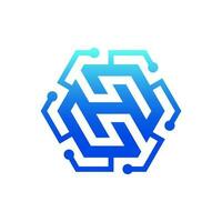 h carta logotipo Projeto para Internet e tecnologia companhia vetor