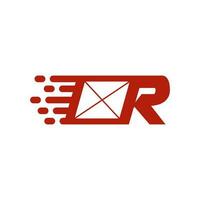 carta Entrega logotipo Projeto forma carta r vetor