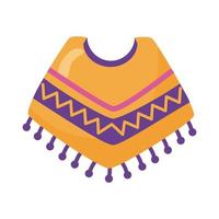 Ícone de estilo do poncho da cultura mexicana detalhada vetor