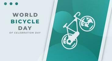 mundo bicicleta dia celebração vetor Projeto ilustração para fundo, poster, bandeira, anúncio, cumprimento cartão