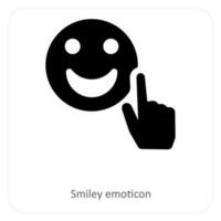 risonho emoticon e emoji ícone conceito vetor