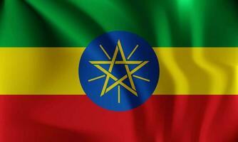 bandeira do Etiópia, com uma ondulado efeito vencimento para a vento. vetor