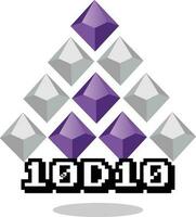 d10 dados logotipo vetor