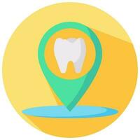 dental endereço vetor volta plano ícone