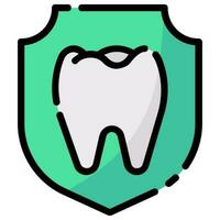 dente proteção vetor preenchidas esboço ícone