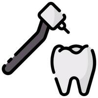 dental broca vetor preenchidas esboço ícone