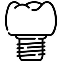 dente implantação vetor esboço ícone