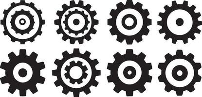 roda dentada ícone conjunto vetor ilustração