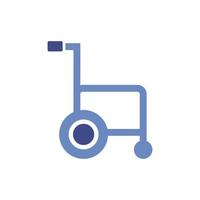 ícone isolado de equipamento médico para cadeira de rodas vetor