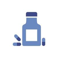 ícone de estilo plano de medicamento frasco de remédio vetor