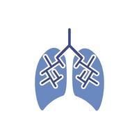 ícone de pulmões de órgão humano isolado vetor