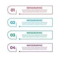o negócio processo infográfico modelo. 4 passos infográficos modelo. eps 10 vetor. vetor