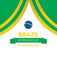Brasil independência dia bandeira ou postar modelo com acenando bandeiras. feliz independência dia Brasil 7º setembro. vetor
