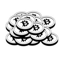 ilustração simples do conceito de moeda bitcoin de criptomoeda na Internet vetor