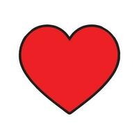 coração, símbolo do amar. plano vermelho ícone isolado em branco fundo. vetor ilustração.