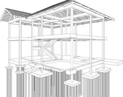 3d ilustração do construção estrutura vetor