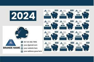 criativo moderno mesa calendário modelo Projeto 2024 vetor