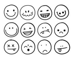 conjunto de avatar de rosto engraçado emoji