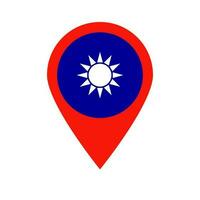 Taiwan bandeira mapa alfinete. localização do Taiwan. vetor. vetor