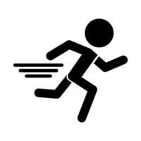 corrida pessoa silhueta ícone. velozes correndo. vetor. vetor