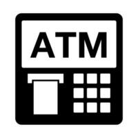 banco atm silhueta ícone. retirada do dinheiro. vetor. vetor