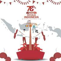 vetor Indonésia independente dia Dia 17 agosto celebração