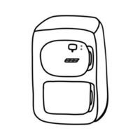 geladeira congelador geladeira condensador ícone linha Preto em branco fundo. vetor ilustração eps 10. editável AVC.