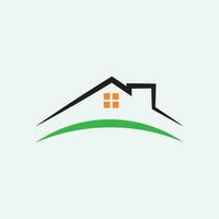vetor verde eco casa logotipo conceito