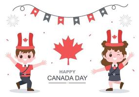 ilustração de celebração do feliz dia do canadá vetor