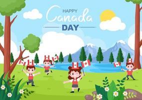 ilustração de celebração do feliz dia do canadá vetor