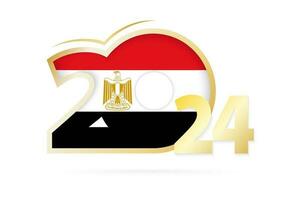 ano 2024 com Egito bandeira padronizar. vetor