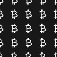 ícone de sinal de bitcoin escova lettering padrão sem emenda, fundo de símbolos caligráficos de grunge, ilustração vetorial vetor