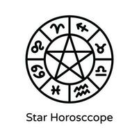 Estrela horóscopo vetor esboço ícone Projeto ilustração. astrologia e zodíaco sinais símbolo em branco fundo eps 10 Arquivo