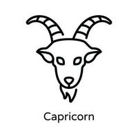 Capricórnio vetor esboço ícone Projeto ilustração. astrologia e zodíaco sinais símbolo em branco fundo eps 10 Arquivo