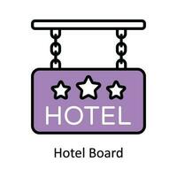 hotel borda vetor preencher esboço ícone Projeto ilustração. viagem e hotel símbolo em branco fundo eps 10 Arquivo