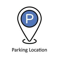 estacionamento localização vetor preencher esboço ícone Projeto ilustração. mapa e navegação símbolo em branco fundo eps 10 Arquivo