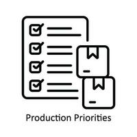Produção prioridades vetor esboço ícone Projeto ilustração. produtos gestão símbolo em branco fundo eps 10 Arquivo