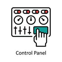 ao controle painel vetor preencher esboço ícone Projeto ilustração. inteligente indústrias símbolo em branco fundo eps 10 Arquivo