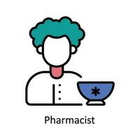 farmacêutico vetor preencher esboço ícone Projeto ilustração. farmacia símbolo em branco fundo eps 10 Arquivo
