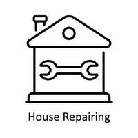 casa reparação vetor esboço ícone Projeto ilustração. casa reparar e manutenção símbolo em branco fundo eps 10 Arquivo