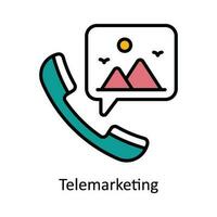 telemarketing vetor preencher esboço ícone Projeto ilustração. digital marketing símbolo em branco fundo eps 10 Arquivo